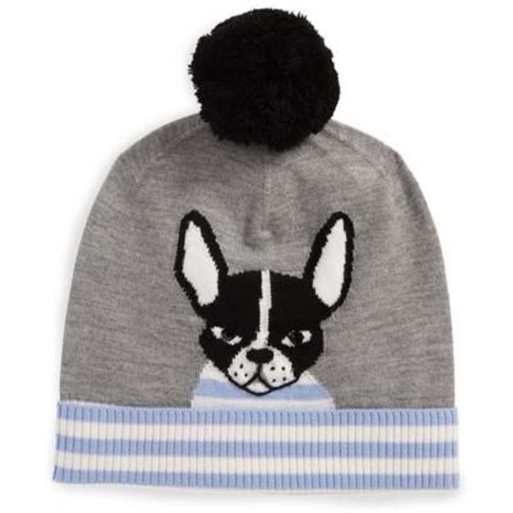 NWT Kate Spade Antoine French Bulldog Beanie